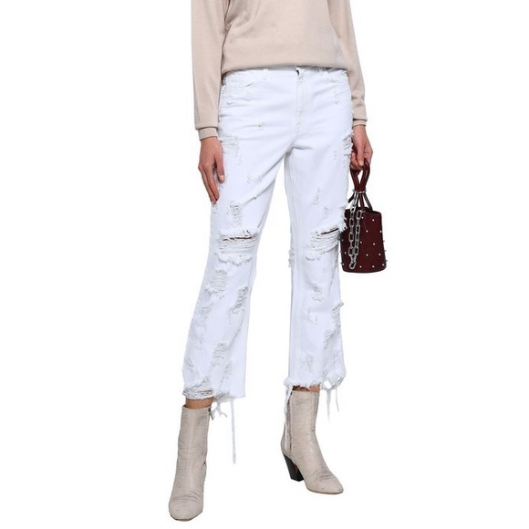 Alexander Wang Denim - ALEXANDER WANG Grind cropped distressed jeans